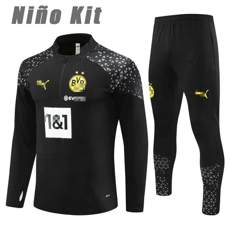 Sudadera Entrenamiento Borussia Dortmund 2023/2024 Niño Kit Negro